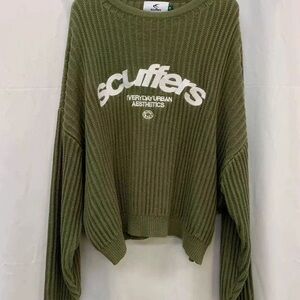 Olive Green Women's Crew Neck Sweater